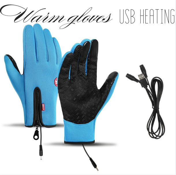Varmende handsker, unisex, perfekte til udendørs sport. Touchscreen, vind- og vandafvisende i sort.