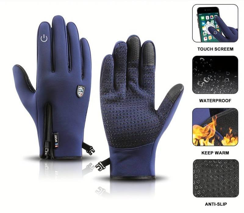 Skiløb handsker med varme, unisex design. Touchscreen, vandafvisende for komfort på bjerget.