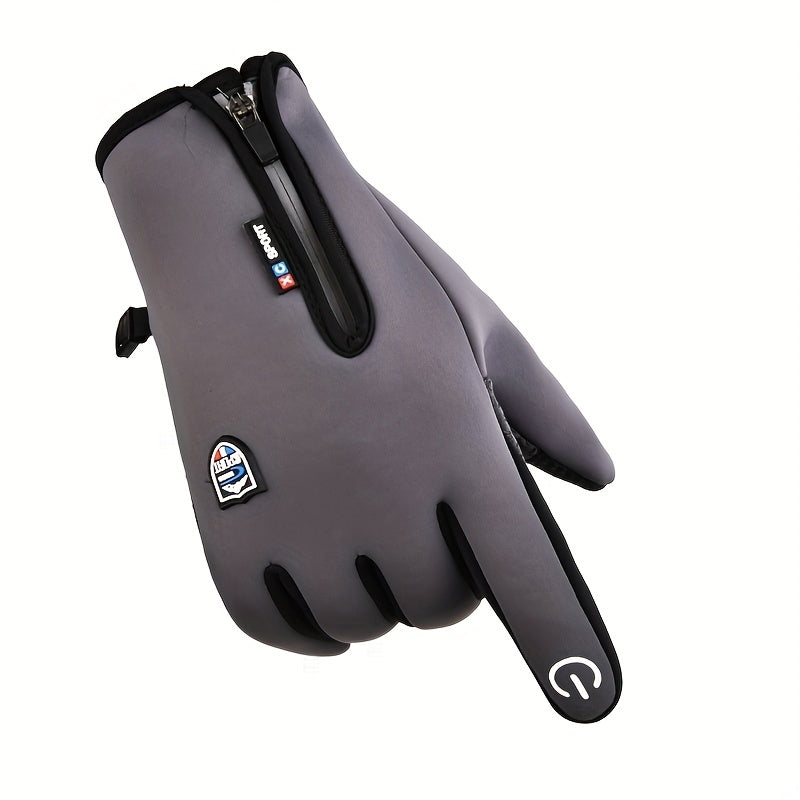 Vandafvisende cykelhandsker med indbygget varme. Unisex design med touchscreen, perfekt til vinter.