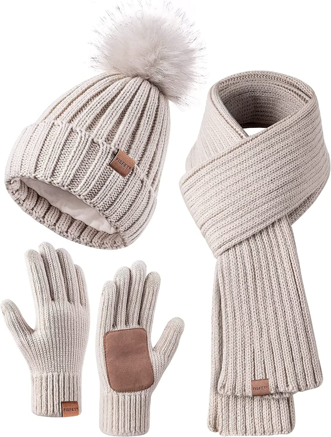Hold dig varm med dette unisex vintersæt, bestående af hue, tørklæde og touchscreen handsker. Til alle vinteraktiviteter.