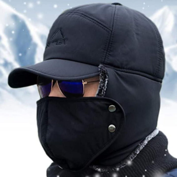 Unisex vindtæt vinterhue med øreklapper og ansigtsmaske til koldt vejr.