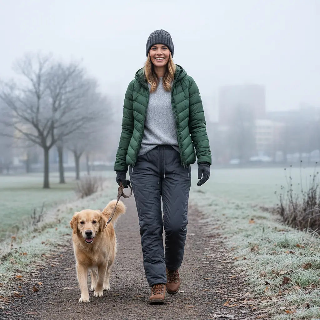 Unisex vinterforede fleecebukser. Varme, komfortable termobukser til udendørs brug i koldt vejr.