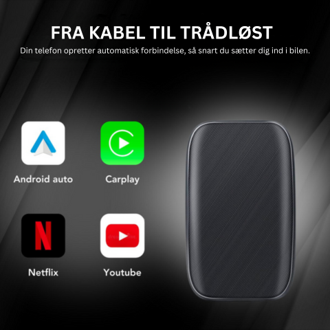 Moderniser din bil: Trådløs biladapter for smartere navigation, underholdning og stemmestyring.