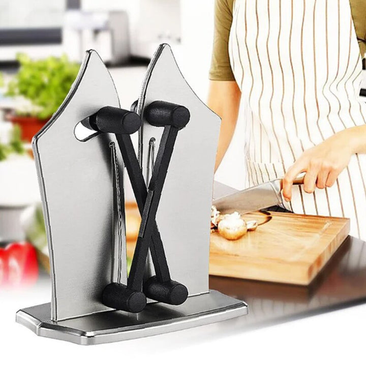 Professionel universel knivsliber designet ergonomisk for optimal sikkerhed og skarpe resultater på køkkenknive.