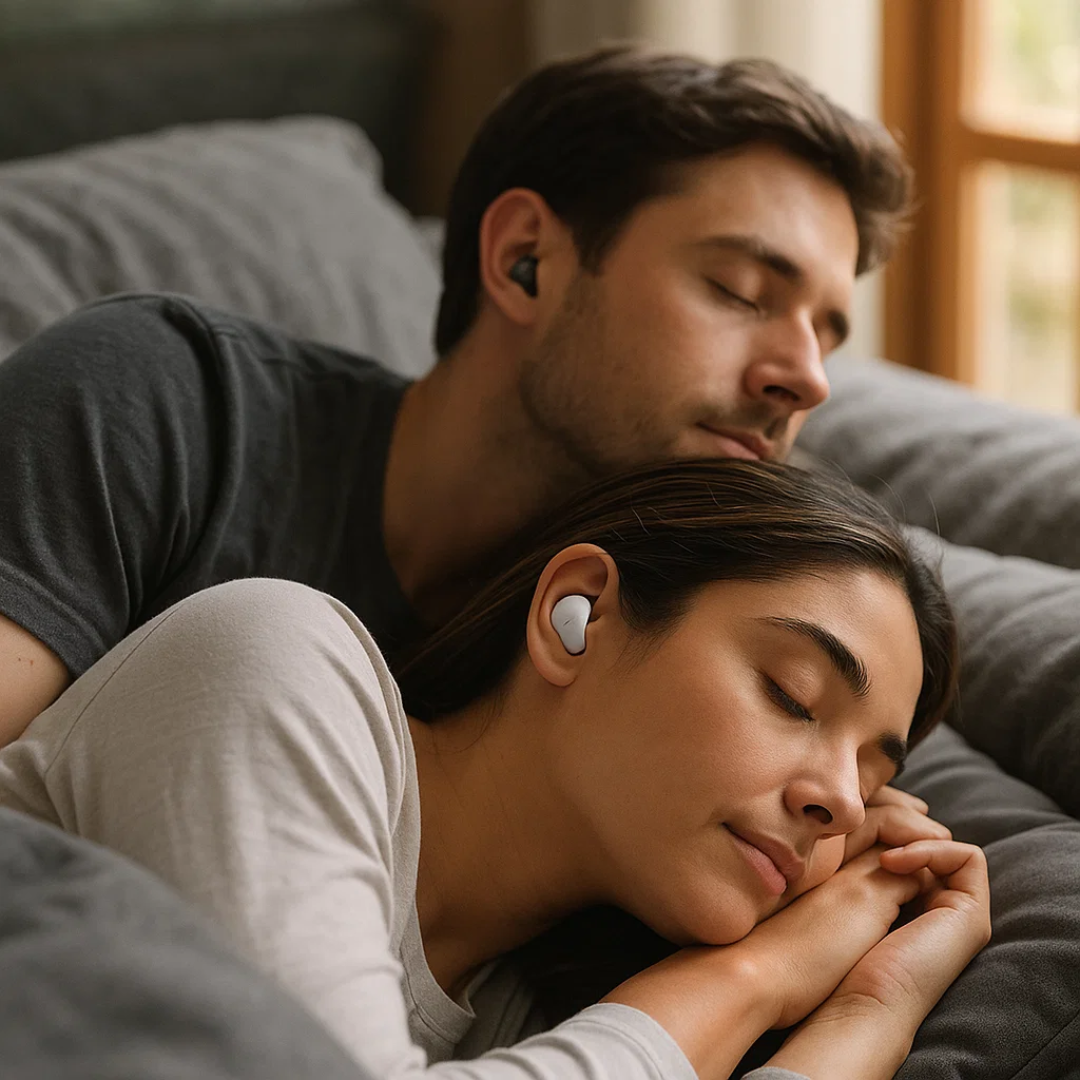 Ergonomiske trådløse søvnhøretelefoner med ultratyndt design. Perfekt til afslapning og nattesøvn.
