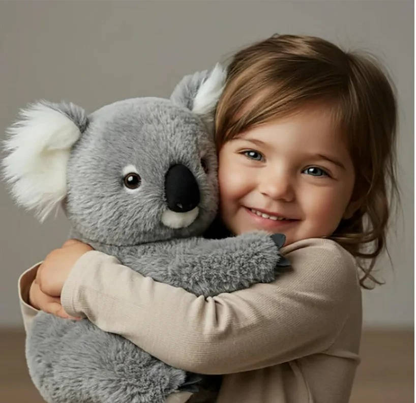 Vægtet koala tøjdyr for angstlindring. Blød plysbamse giver beroligende komfort til børn og voksne.
