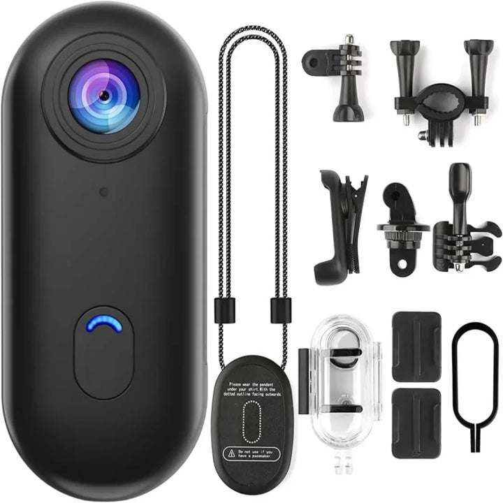 Vandtæt 4K mini actionkamera. Bærbart kamera med WiFi, perfekt til sport, udendørs brug og vlogging.