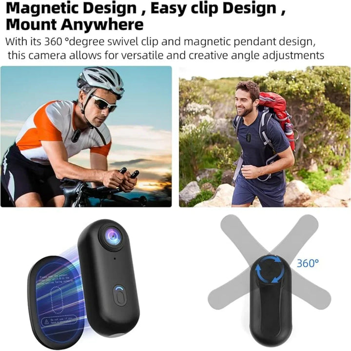 Mini 4K sportskamera med vandtæt design og WiFi. Perfekt til action, vlogging og optagelse af eventyr.