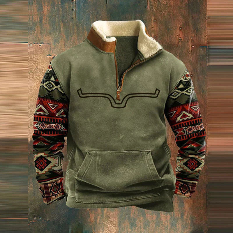 Varm herre sweatshirt med lynlås for afslappet komfort og stil. Ideel til efterår og vinter.