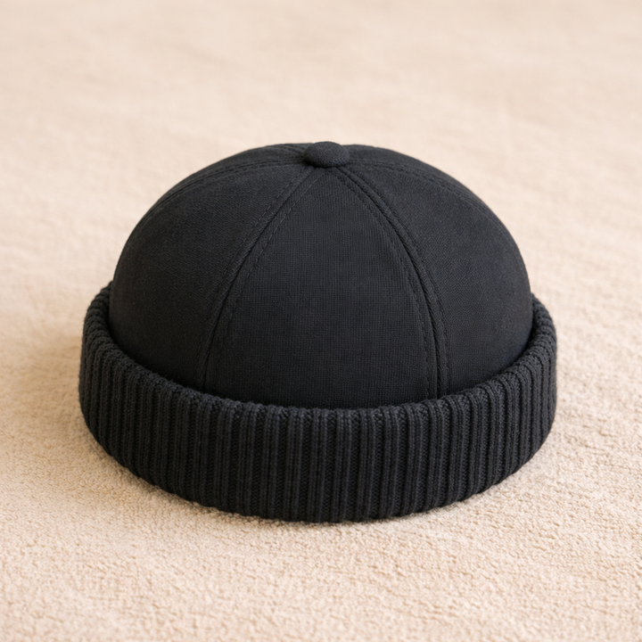 Unisex hovedbeklædning: Varm vintage strikhue for stilfuld komfort.