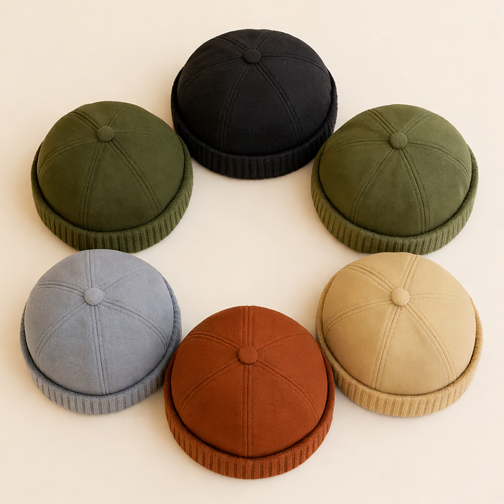 Varm og stilfuld beanie, unisex model med vintage finish, til vinterbrug.