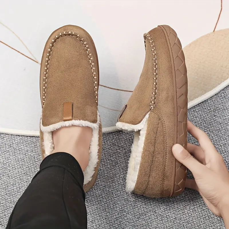 Grå WarmStep loafers for mænd. Ultimativt varmt og afslappet fodtøj til kolde dage. Komfortable herresko.