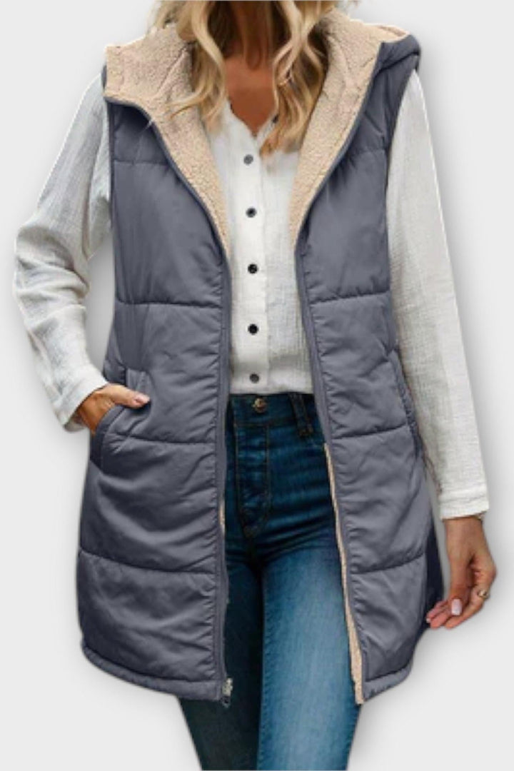 Komfortabel dame bodywarmer med blød fleece side, perfekt til hygge og ekstra varme under kølige dage.