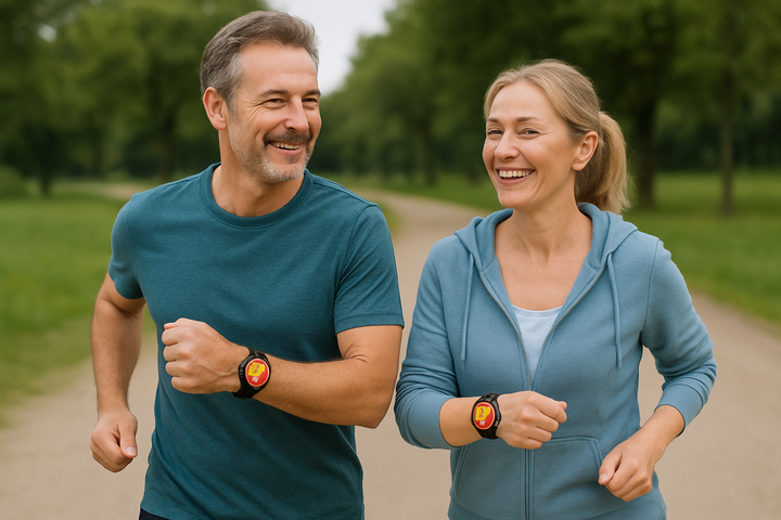 VeroPulse Smartwatch med indbyggede trådløse høretelefoner, komplet sundhedstracker for din aktive livsstil.