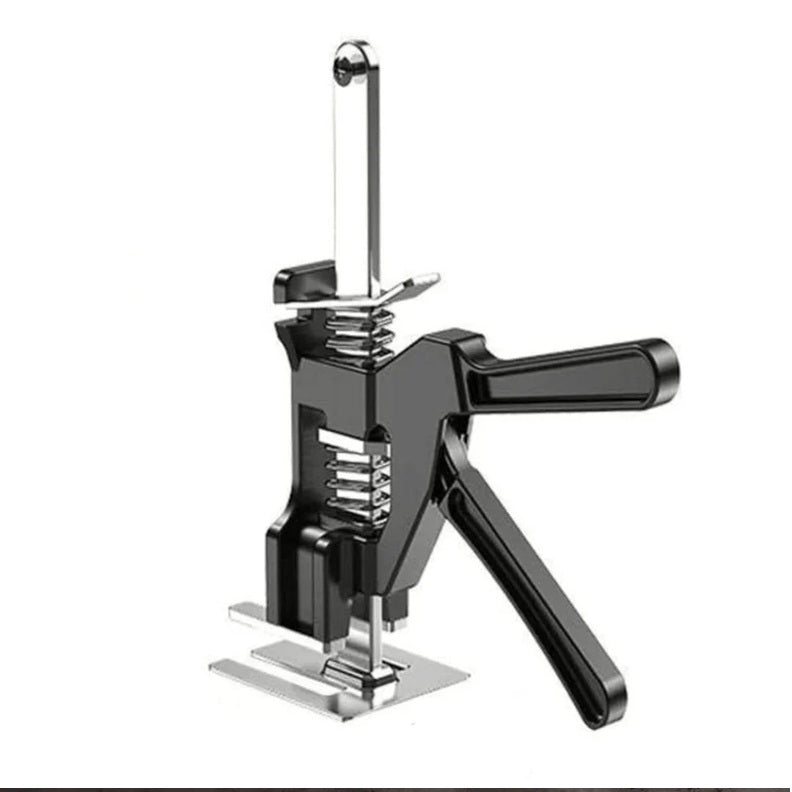 Justerbar løftehjælp i stål, ergonomisk, kan bære op til 150 kg, ideel til byggeprojekter, i elegant sort.