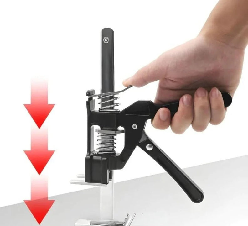 Justerbar løftehjælp i stål, ergonomisk, kan bære op til 150 kg, ideel til byggeprojekter, i elegant sort.
