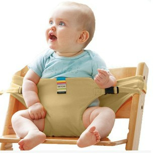 Justerbar, komfortabel babysikkerhedssele til højstol, i khaki, lilla eller pink, for sikre, stressfri måltider.