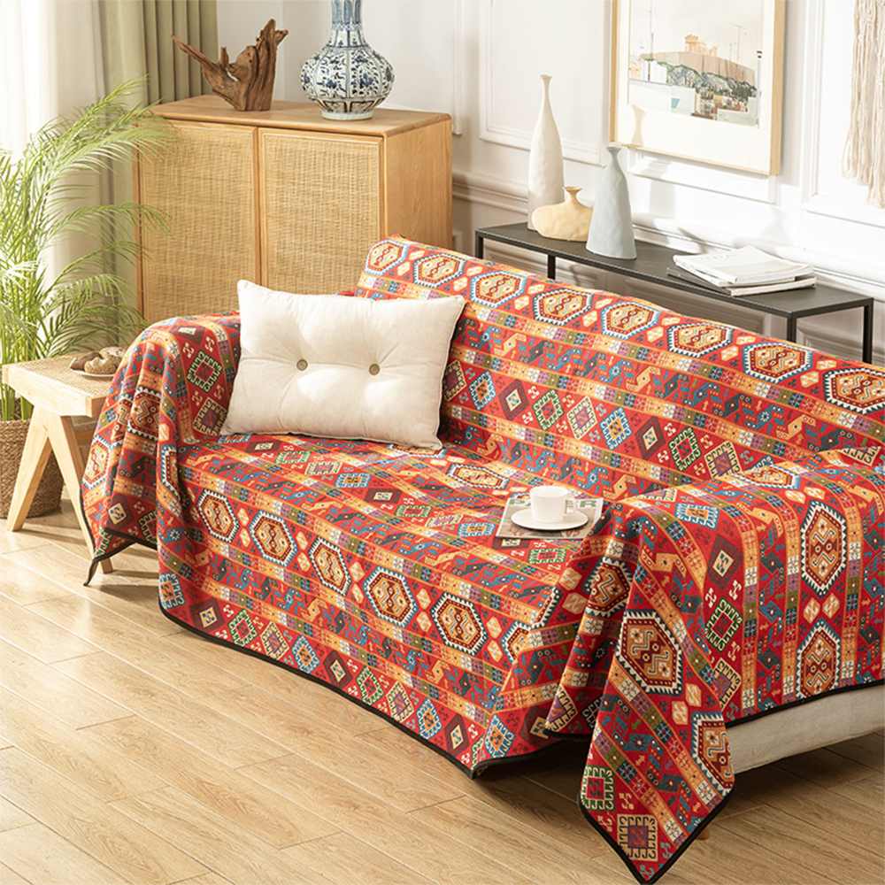 Marokkansk Jacquard Multifunktionelt Tæppe Sofatæppe - Visning 3