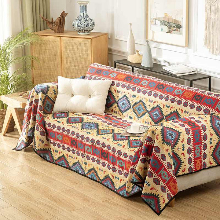 Marokkansk Jacquard Multifunktionelt Tæppe Sofatæppe - Visning 4