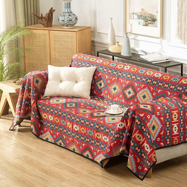 Marokkansk Jacquard Multifunktionelt Tæppe Sofatæppe - Visning 5