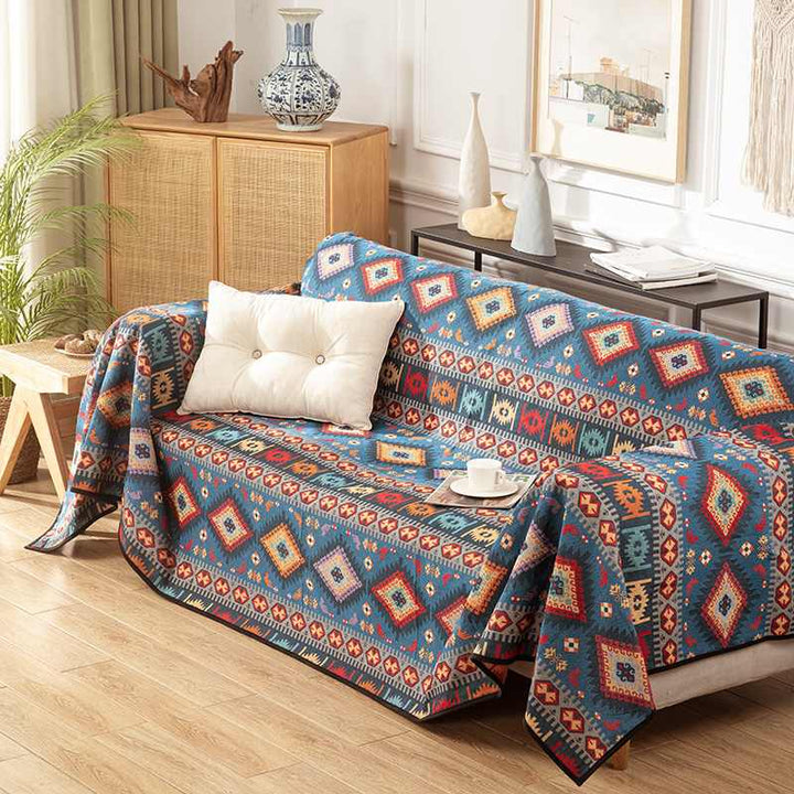 Marokkansk Jacquard Multifunktionelt Tæppe Sofatæppe - Visning 6
