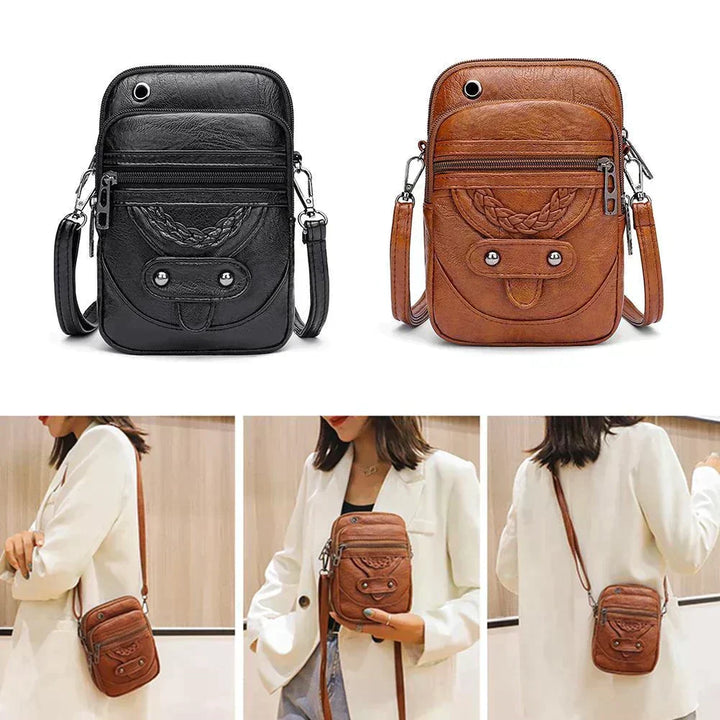 Luksuriøs vintage dametaske i PU-læder. Brun crossbody-taske med justerbar rem, både stilfuld og praktisk.