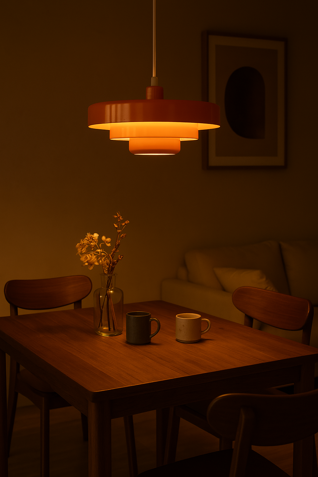 Vintage LED Pendellampe i sort-bronze, metal, varmt hvidt lys, stilfuldt design, velegnet til boliger.