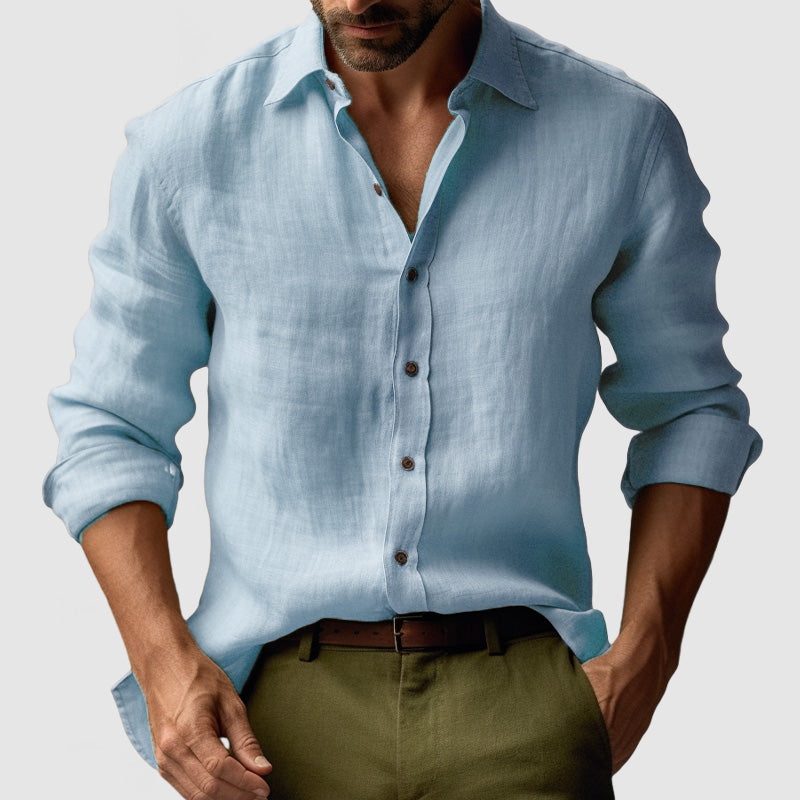 Stilfuld vintage herreskjorte perfekt til afslappet sommertøj og modebevidste mænd.