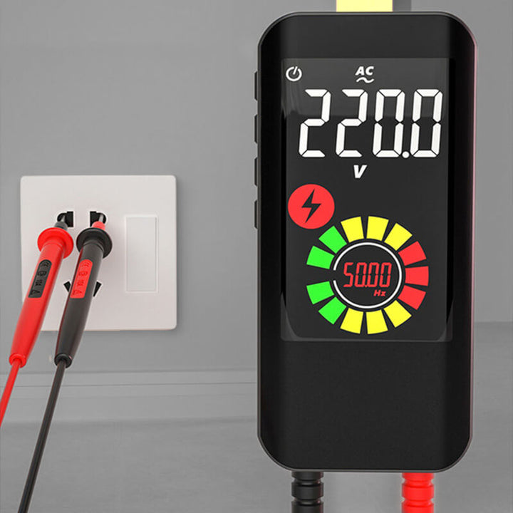 Smart automatisk multimeter med farvet LCD-display. Det kompakte design gør det ideelt til præcise målinger både hjemme og på farten.