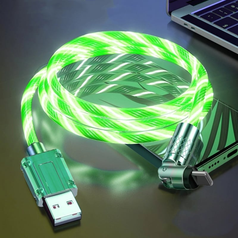 VoltFlex LED magnetisk opladerkabel, der sikrer nem tilslutning i mørke.