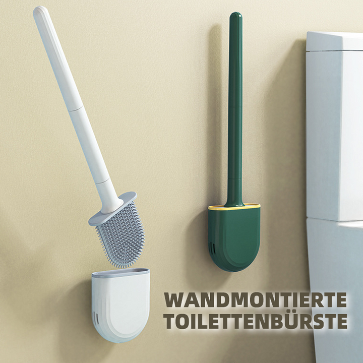 Væghængt toiletbørste med TPR-hoved i moderne design for hygiejnisk badeværelsesrengøring.