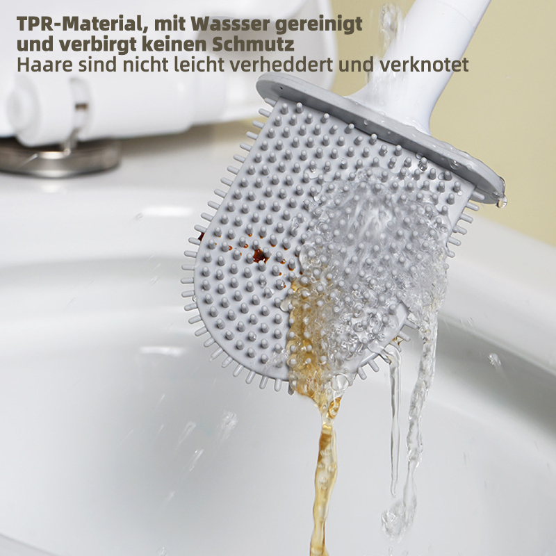 Væghængt toiletbørste med TPR-hoved i moderne design for hygiejnisk badeværelsesrengøring.