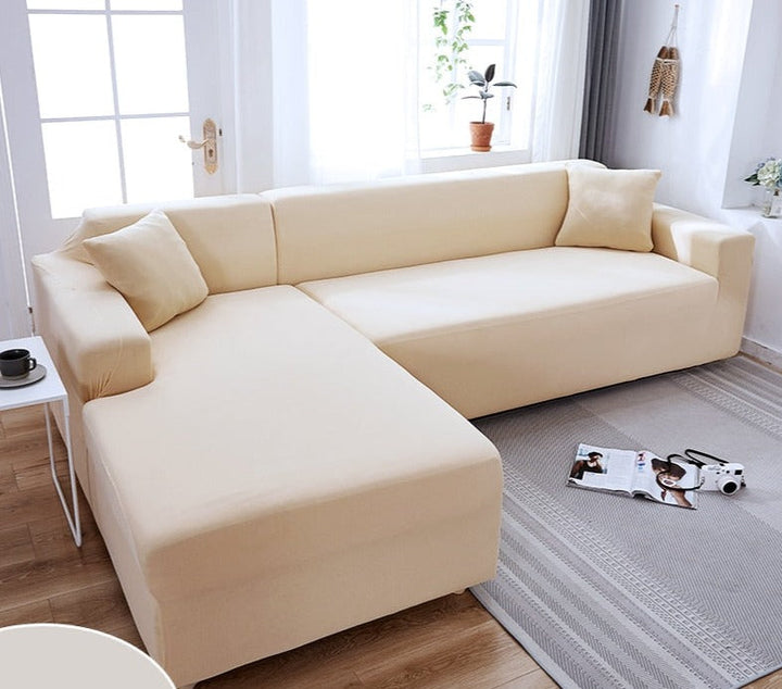 Vandtæt strækbart sofaovertræk i grå, sidder perfekt, beskytter mod snavs og fugt, ideel til sofaer.