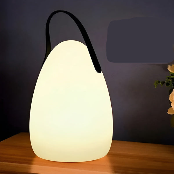 Vandtæt, trådløs LED bordlampe med 16 farver, til indendørs og udendørs brug, moderne design, dæmpbar.