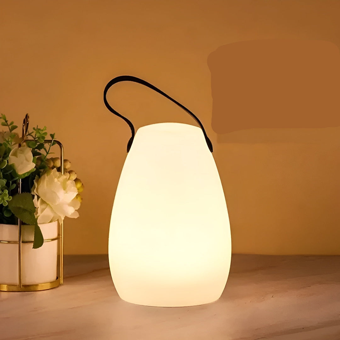 Vandtæt, trådløs LED bordlampe med 16 farver, til indendørs og udendørs brug, moderne design, dæmpbar.