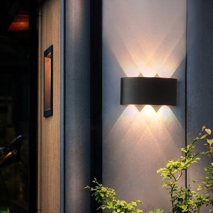 Vandtæt LED-væglampe i aluminium, moderne design, energieffektiv udendørsbelysning, vejrbestandig, vægmonteret