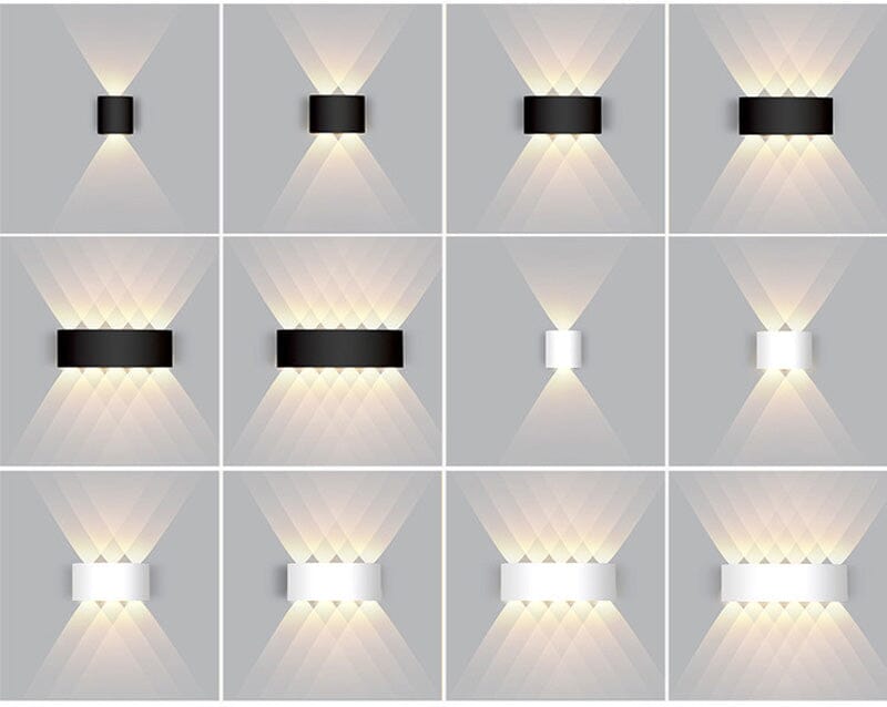 Vandtæt LED-væglampe i aluminium, moderne design, energieffektiv udendørsbelysning, vejrbestandig, vægmonteret