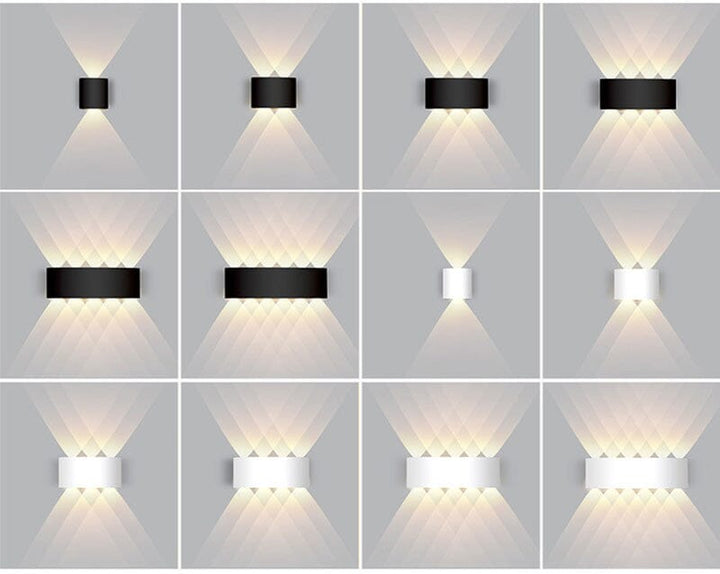 Vandtæt LED-væglampe i aluminium, moderne design, energieffektiv udendørsbelysning, vejrbestandig, vægmonteret