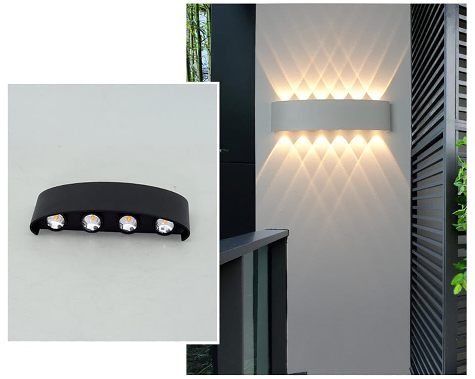 Vandtæt LED-væglampe i aluminium, moderne design, energieffektiv udendørsbelysning, vejrbestandig, vægmonteret