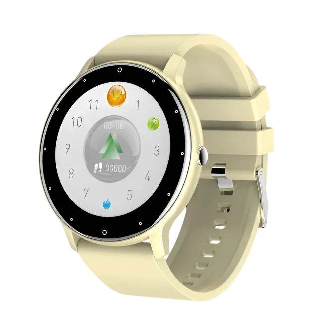 Vandtæt unisex smartwatch med fitness tracker, pulsmåler, moderne design.