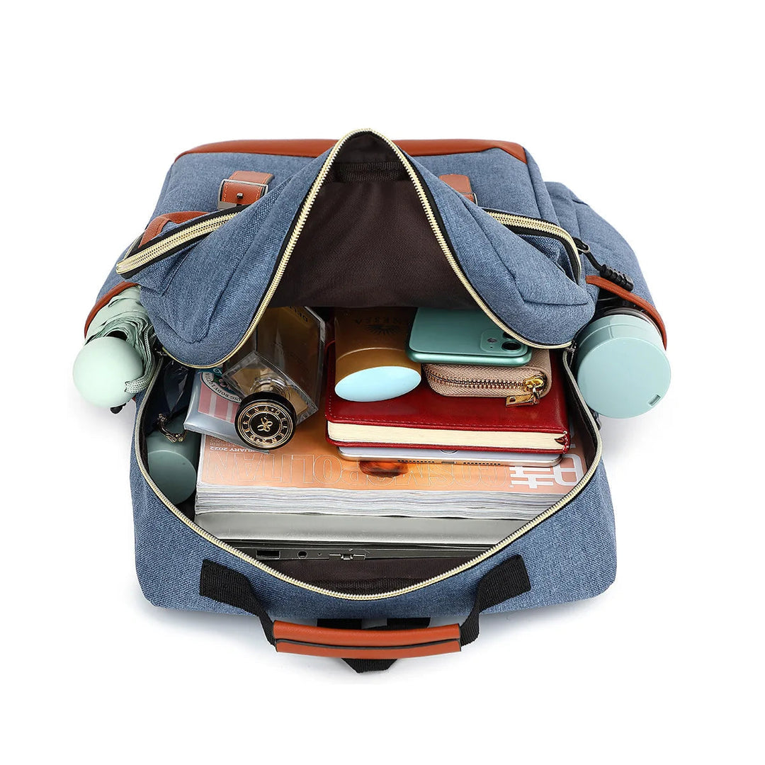 Vandtæt, stilfuld laptop-rygsæk, unisex, robust, alsidige rum, ideel til rejser. Beskytter mod fugt.