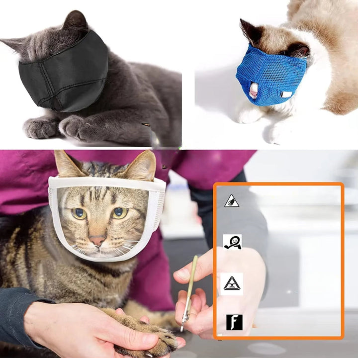 Blød, justerbar kattehalskravemaske for optimal beskyttelse; forhindrer ridser, med åndbart stof.