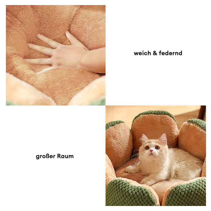 Blød kaktus kæledyrsseng, stilfuldt design, komfortabel, i grøn, brun, lilla, til hunde og katte, M til XL.