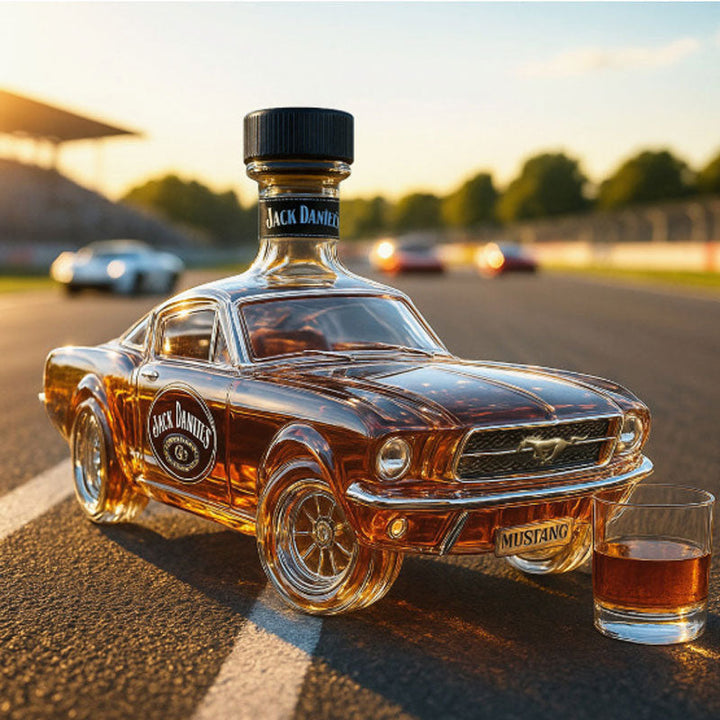 Karaffel til opbevaring af spiritus, Mustang-tema, forbedrer enhver hjemmebar med unik stil.