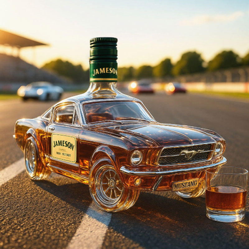 Maskulin whiskykaraffel til hjemmebaren, med karakteristisk Mustang-design for den kræsne bilentusiast.