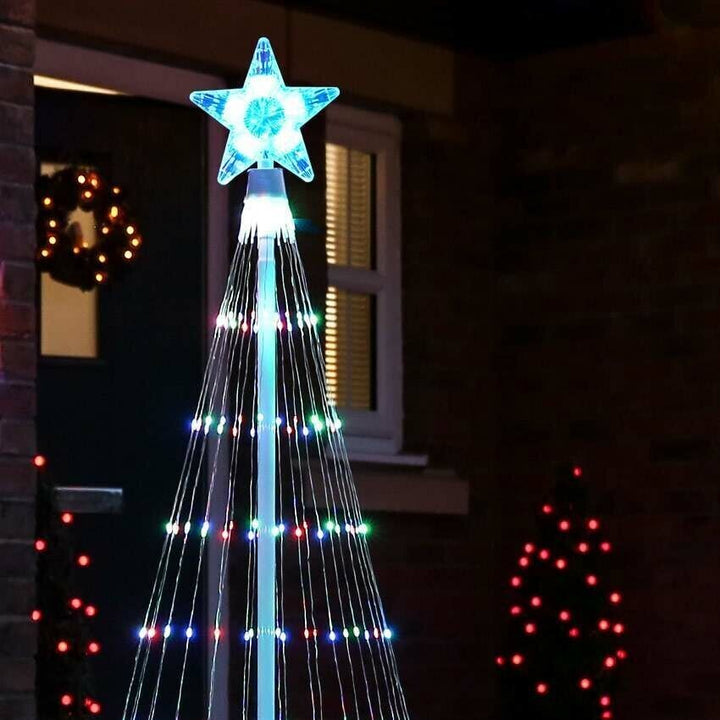 XmasRay udendørs LED juletræ med multifarvet belysning. Animeret lys til festlig have- og juledekoration.