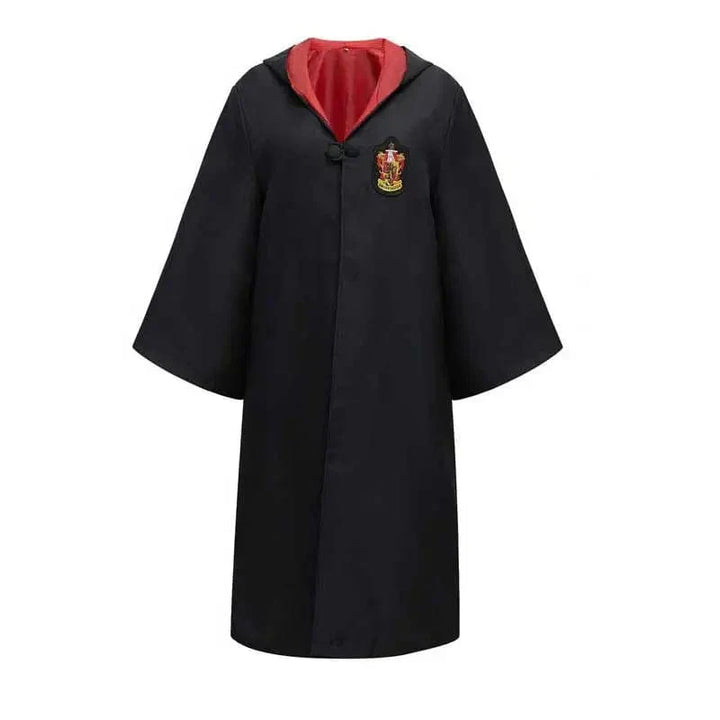 Troldmands børnekostume med kappe, tørklæde og tryllestav, ideelt til magisk rolleleg og fantasifulde eventyr.
