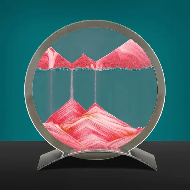 ZenGlow: Sandkunstlampe med dybde og bevægelse. Giver en unik, beroligende stemning og visuel kunst.